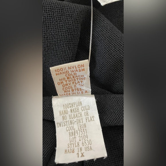 VTG with Tags Size 1X by Sweet Woman Black LS Semi Sheer Top Bloomingdales - Picture 7 of 7